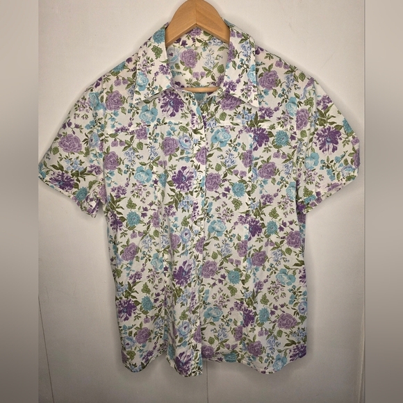 Homemade Vintage Short Sleeve Floral Shirt - Picture 1 of 12